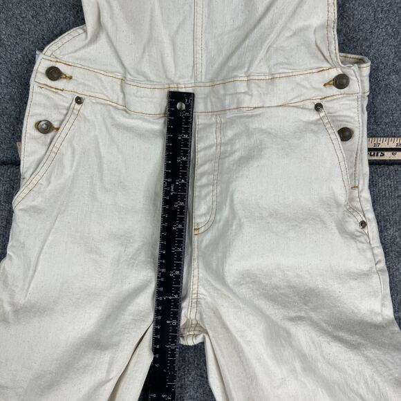 Free Assembly Overalls Womens Size 18 Off White Casual Button Strap UtilityPants - Picture 4 of 11